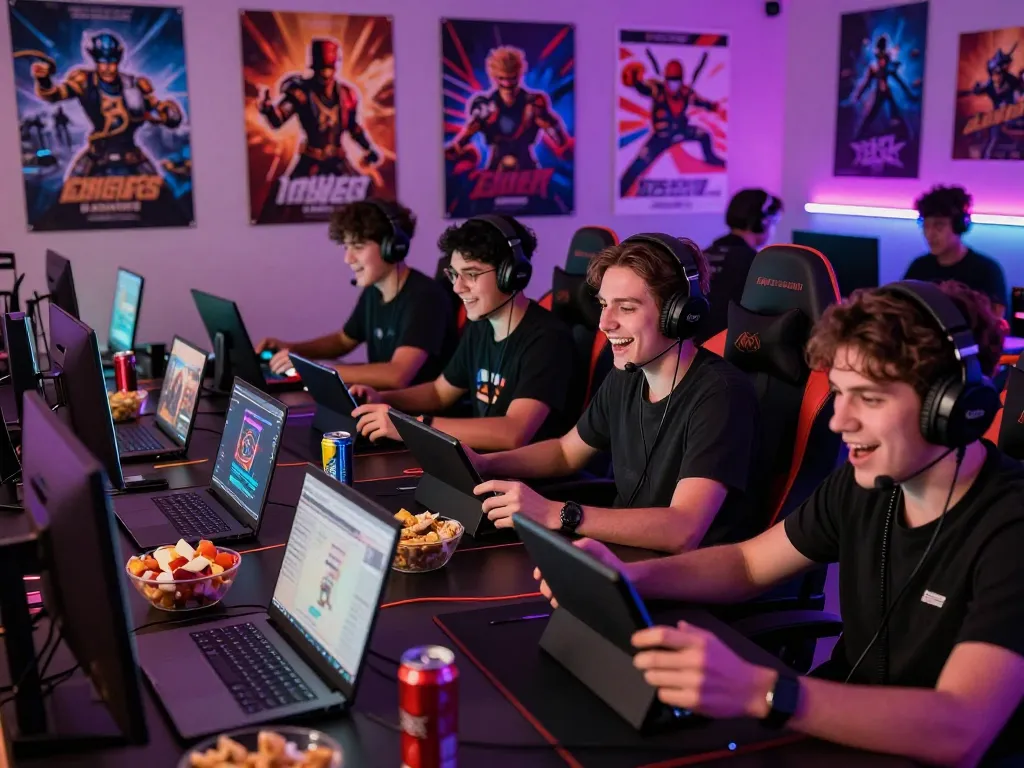 Engaged gamers in an online community space representing sc881.COM's vibrant gaming atmosphere and lifestyle.