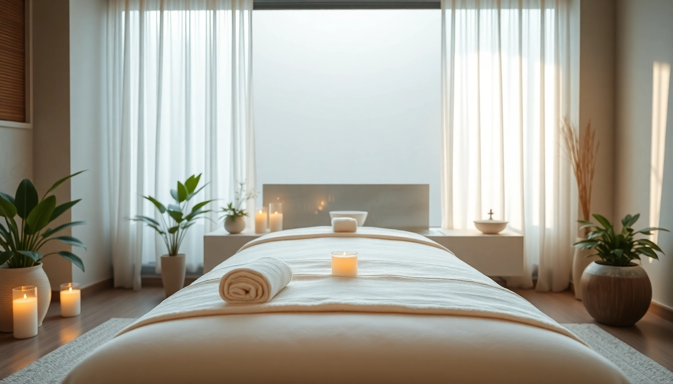 출장마사지 offering a serene massage experience in a tranquil room.