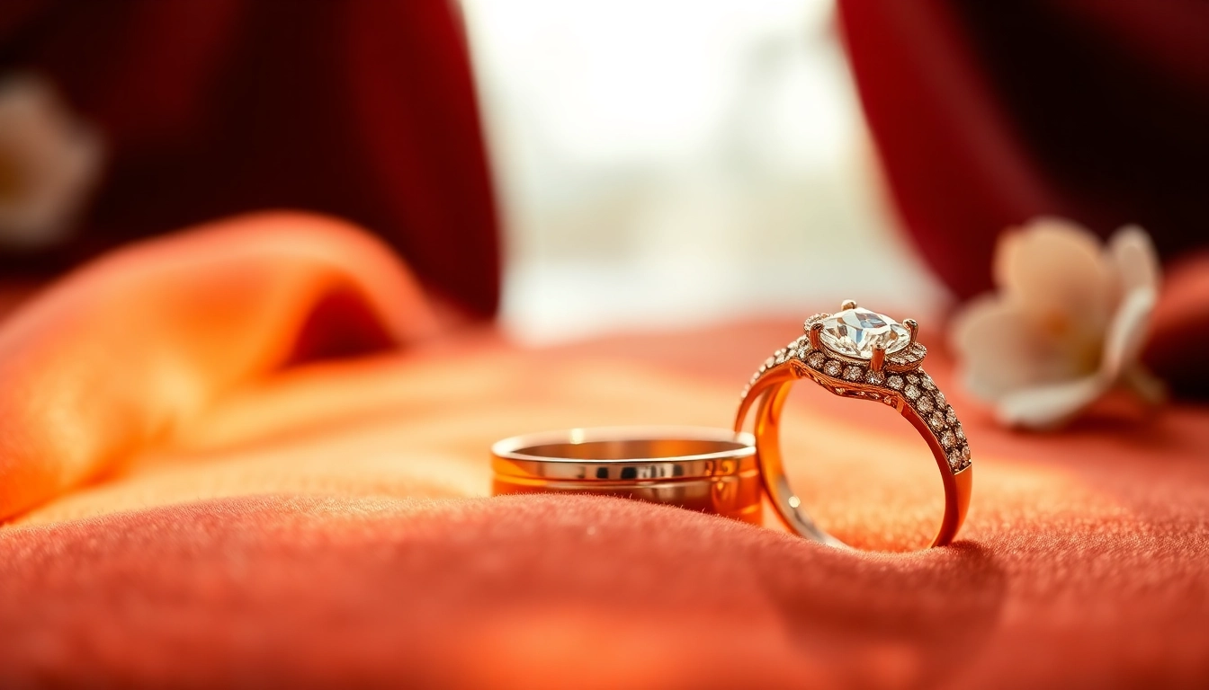 Showcase of stunning wedding rings highlighting their unique designs and sparkling gemstones.