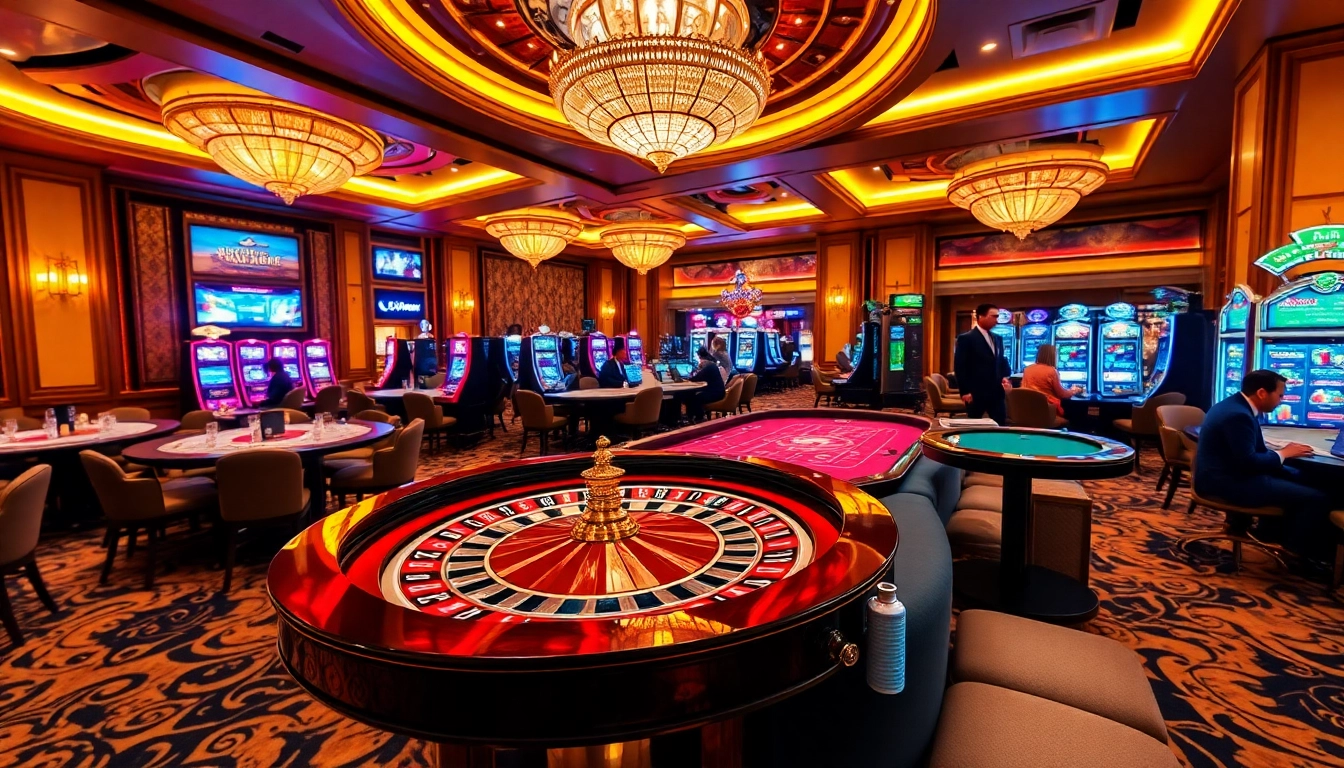 Experience KJC's vibrant casino ambiance with roulette and engaging players.
