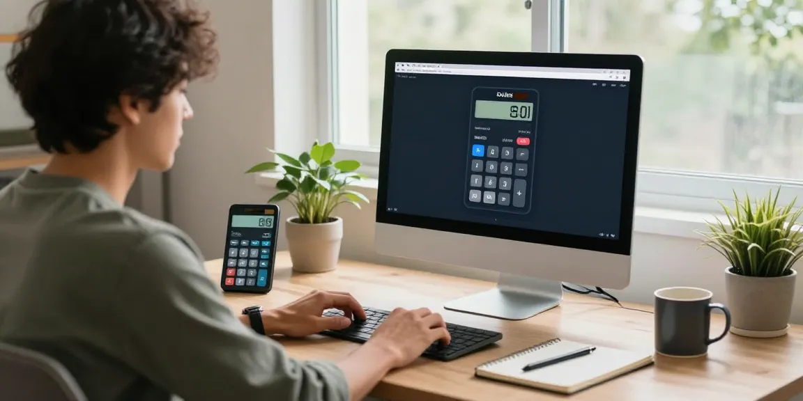 Calculator Online user in a modern workspace utilizing various online tools for calculations.