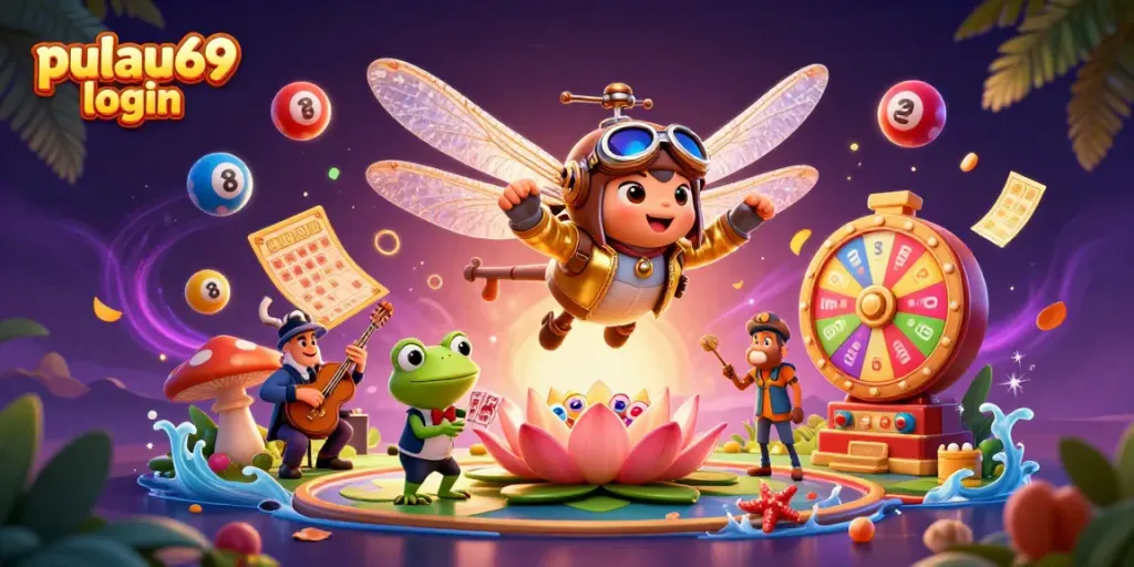Experience fun and excitement with pulau69 login at a vibrant, animated lily pad casino