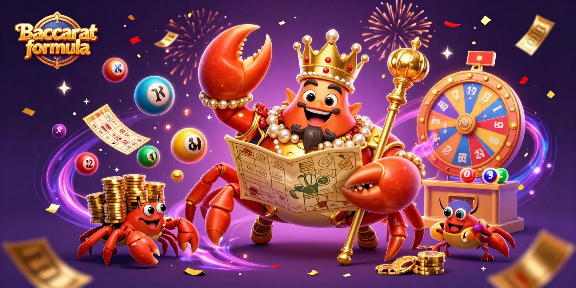 Experience strategic play with the Baccarat formula in this vibrant casino-themed illustration.