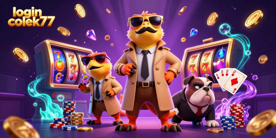 Engage in thrilling games at login colek77, featuring spirited raptors in a casino setting.