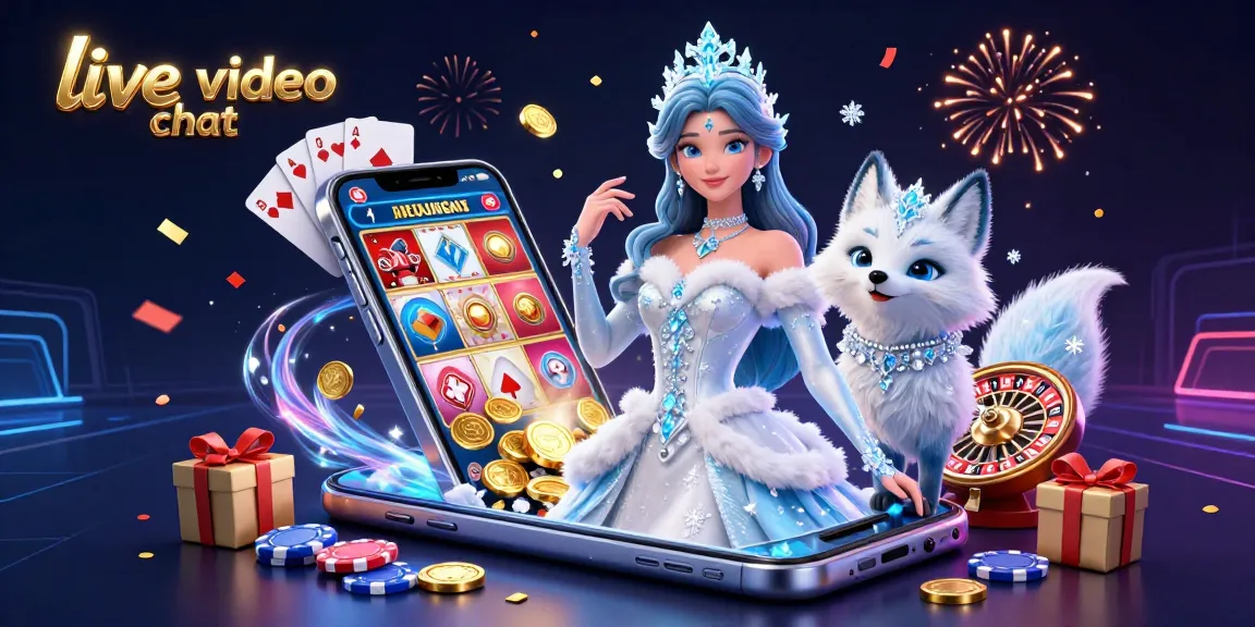 Engage in exciting live video chat with colorful gaming elements and vibrant characters.