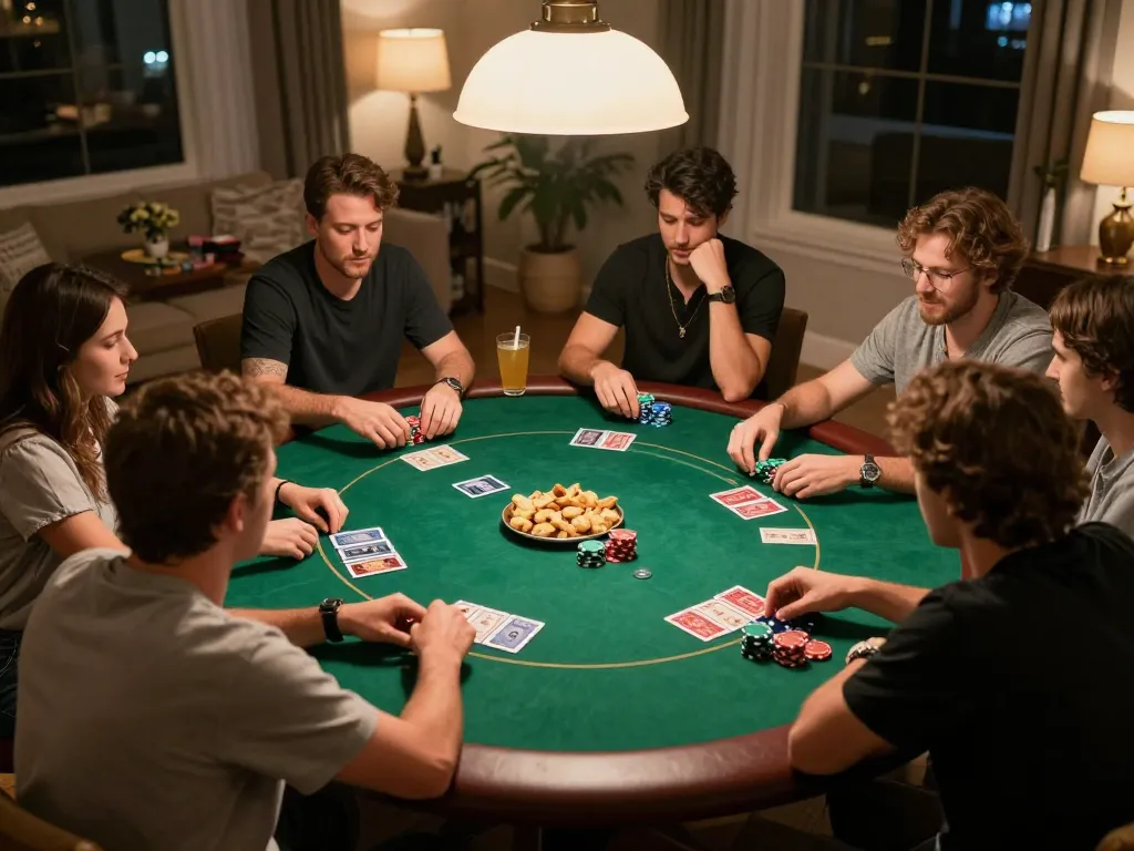 Iwin poker game night with friends enjoying strategy and fun in a cozy atmosphere