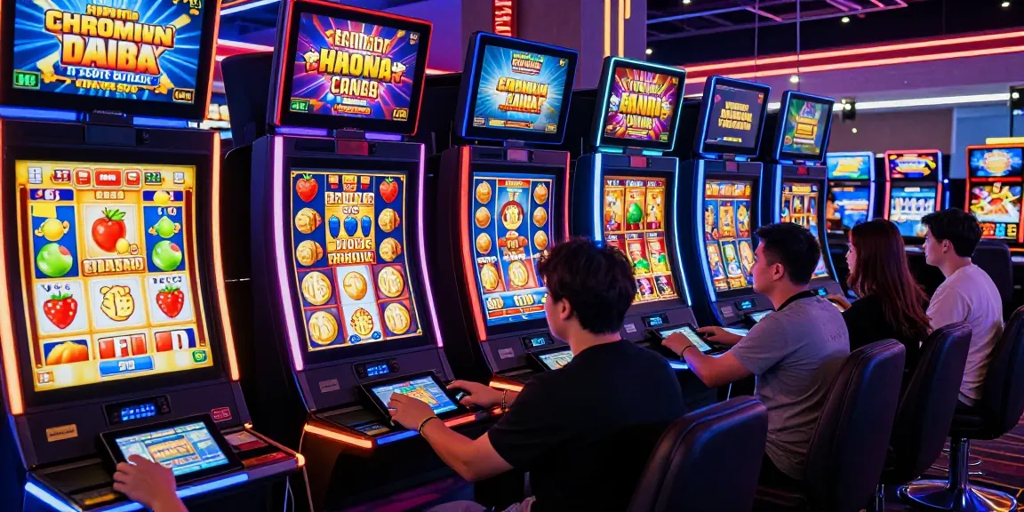 Exciting online gaming environment with players enjoying slots that accept credit cards.