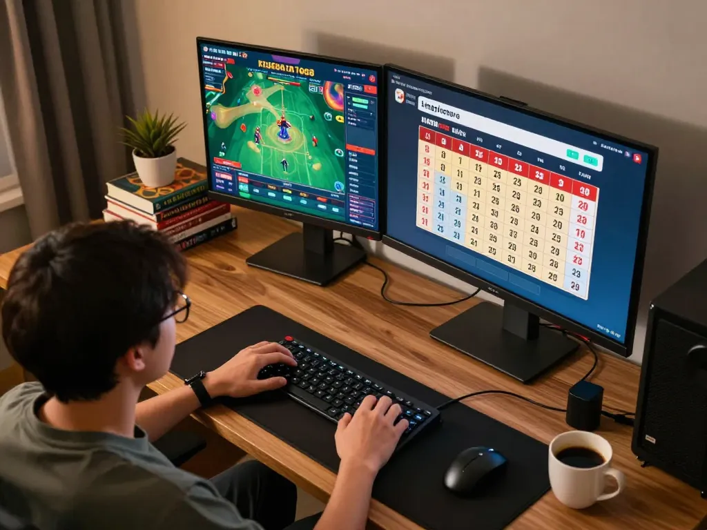 Keluaran togel singapore displayed on a laptop during an exciting online gaming session.