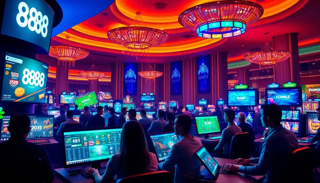 Experience thrilling online gaming at 888new with vibrant interfaces and excited players.