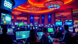 Experience thrilling online gaming at 888new with vibrant interfaces and excited players.