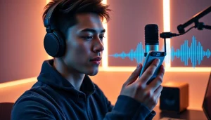 MV88 microphone in a digital audio recording session with a young artist.