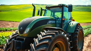 AF88 tractor showcasing powerful features in a vibrant agricultural landscape.