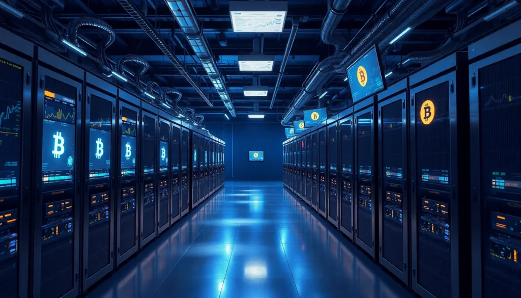 Visual representation of the best crypto mining site featuring advanced mining rigs and technology.