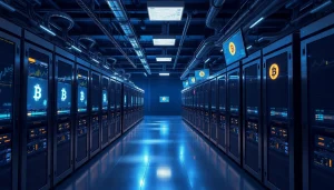 Visual representation of the best crypto mining site featuring advanced mining rigs and technology.