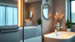 Stylish sonni Spiegelschrank with LED illumination enhancing a modern bathroom setting.