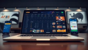 Online betting experience on AF88 platform showcasing sports and casino games.