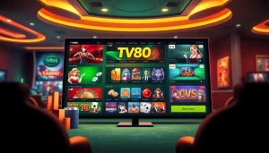 TV88's engaging online gaming platform interface featuring casino games and secure payment options.