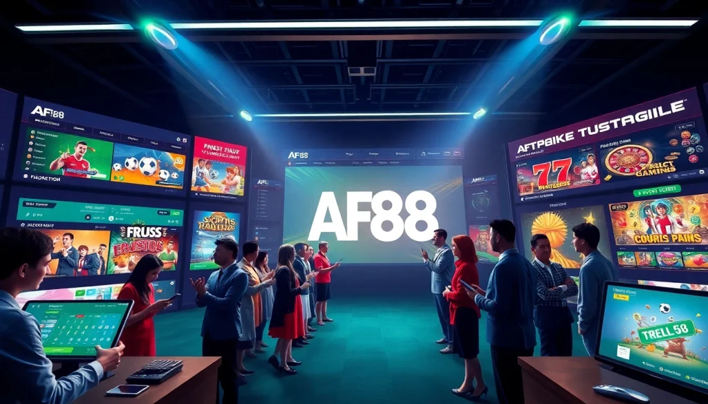 AF88 online betting platform interface showcasing diverse players and exciting game options.