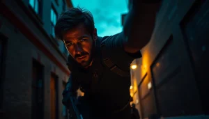 Protagonist in an urban alley, evoking themes similar to Jack Reacher series