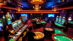 KJC players engaging in a thrilling casino experience with roulette and poker tables.