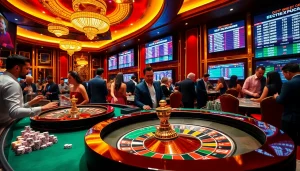Experience excitement at https://mm88.london/ with players engaging at a luxury casino table.