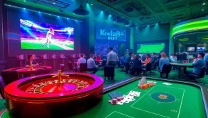 Khela88 bet showcases an exciting online casino with vibrant gaming tables and live cricket match displays.