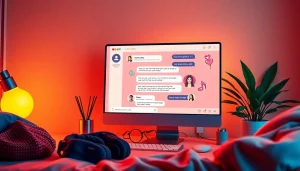 Vibrant sex chat interface inviting adults to engage in lively conversations.