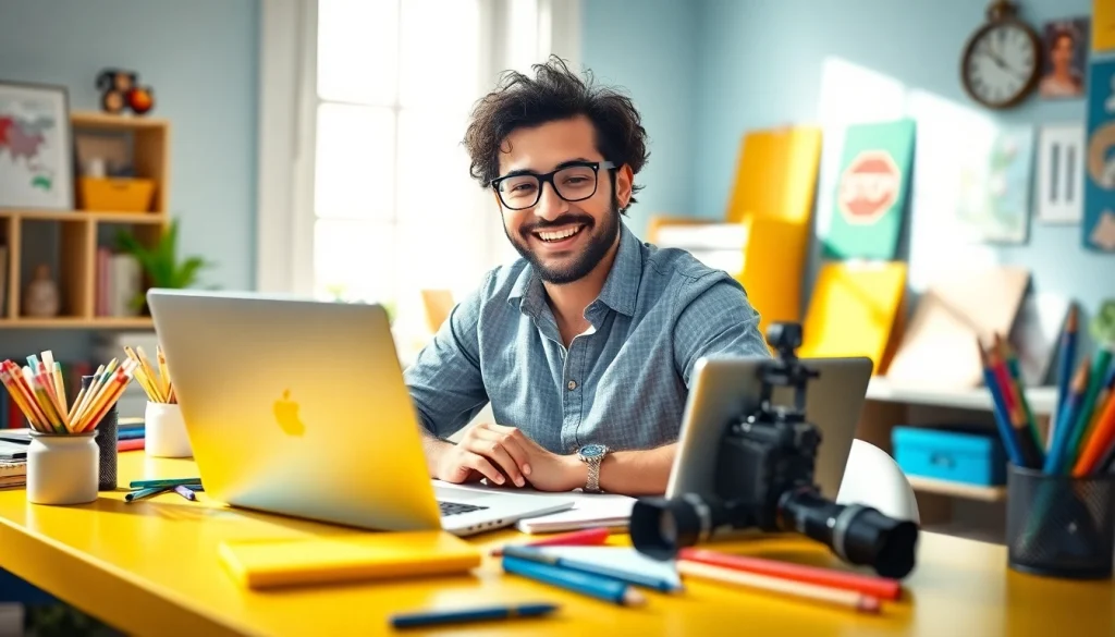 Learn how to get paid for content creation fast with an energetic creator brainstorming ideas.