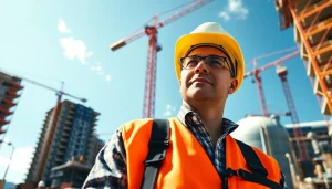 New York General Contractor managing an active construction project under bright sunlight.