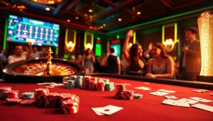 Experience thrilling gameplay at nohu90 com with vibrant casino tables and excited players.