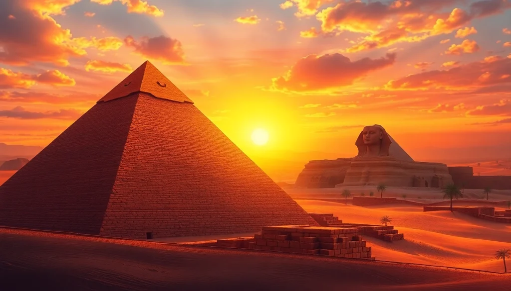 Explore pyramids with stunning lighting and textures at https://piraminds.com/ highlighted in the illustration.