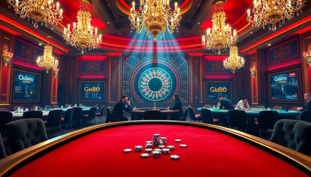 Experience high-stakes poker excitement at Gk88 with luxurious casino features and vibrant decor.