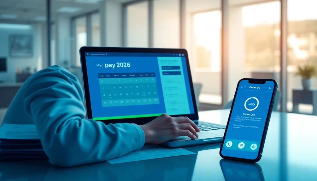 Paying IPVA taxes online through Detran GO, featuring a modern office setup.