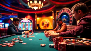 Experience thrilling gaming at https://789pp.nl/ with a vibrant poker table and luxurious casino elements.