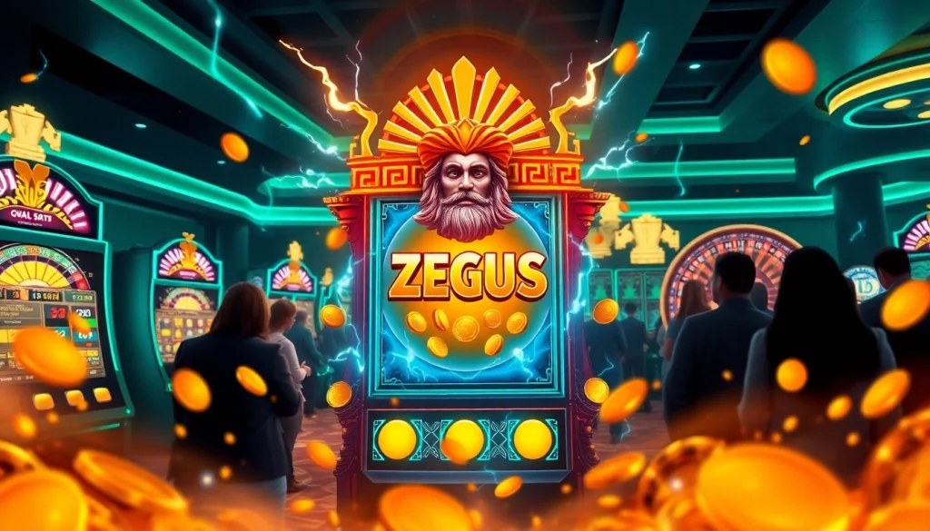 Experience the thrill of slot zeus with players spinning for excitement and winnings.