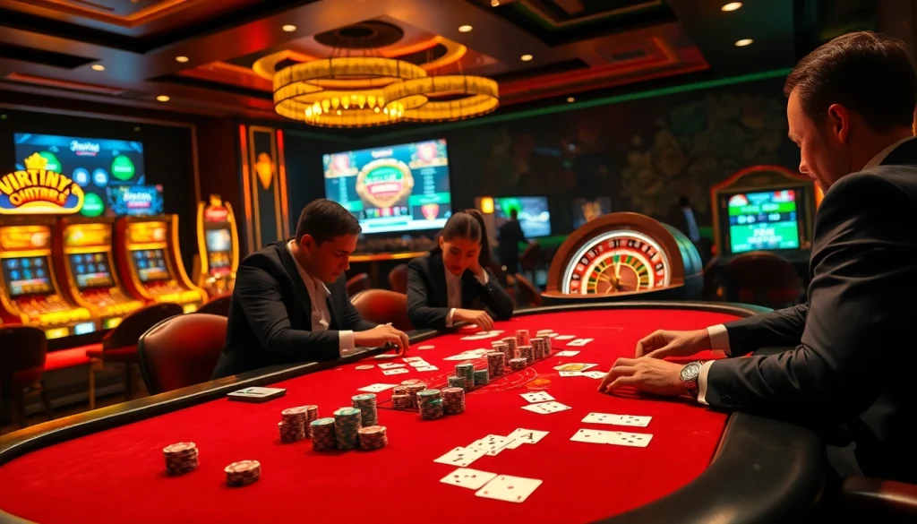 The hidden wiki 2 highlights intense poker gameplay amidst a luxurious casino ambiance.