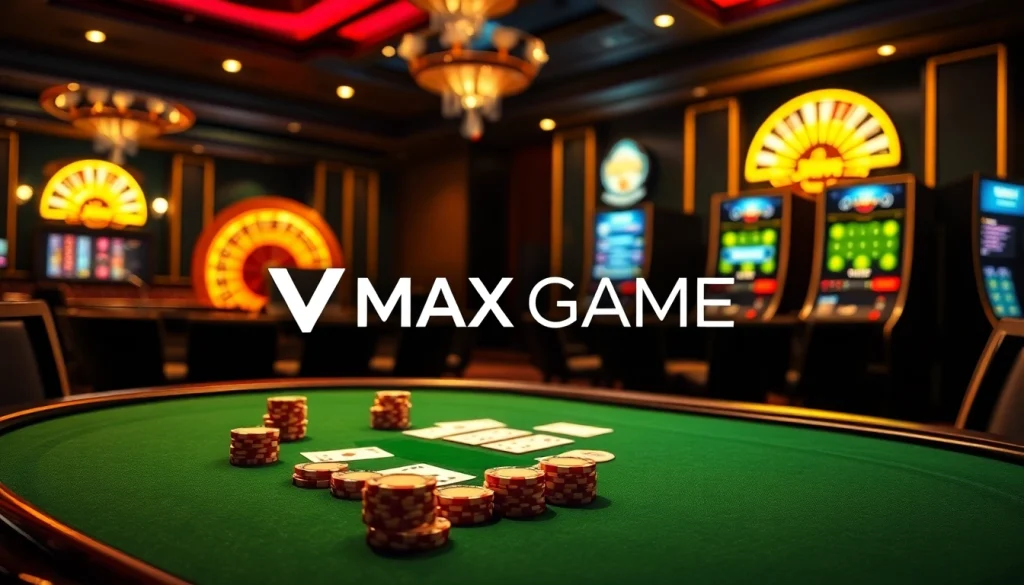 Experience the thrill of VMAX Game with engaging online casino and gambling visuals.