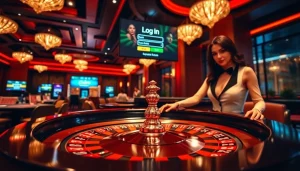 Log In to your favorite casino and join the excitement at the elegant roulette table.