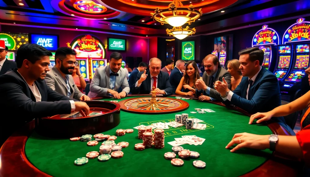 Engaging gamblers at a casino table featuring vibrant poker chips and hidden wiki official links.
