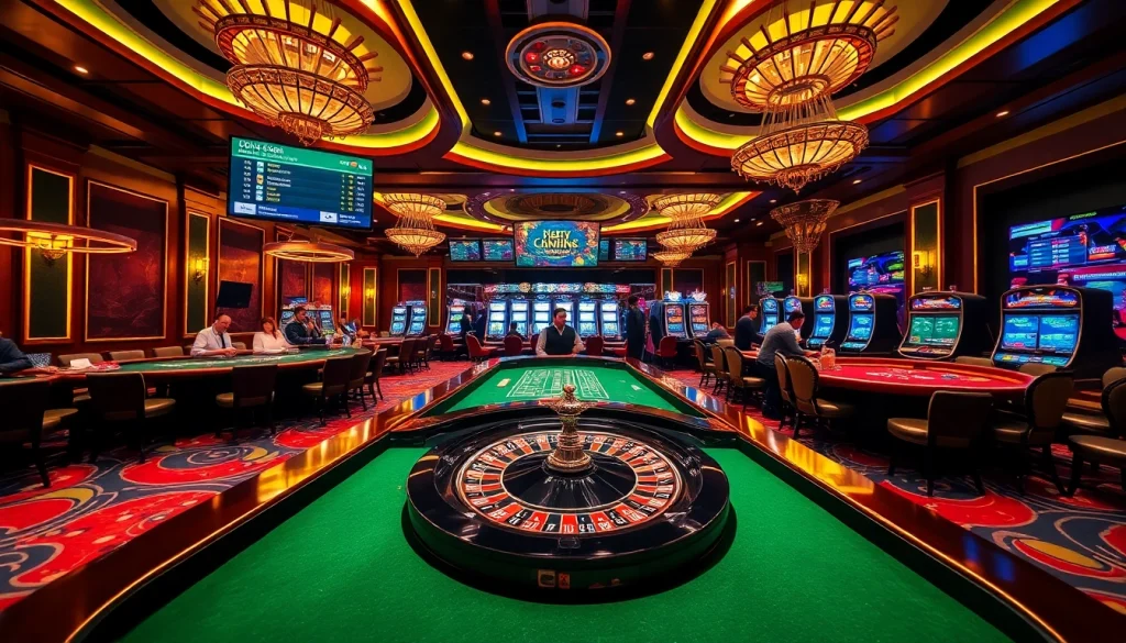 Engaging scene of players enjoying roulette and poker at https://xoixoai.com/ casino, brimming with excitement.