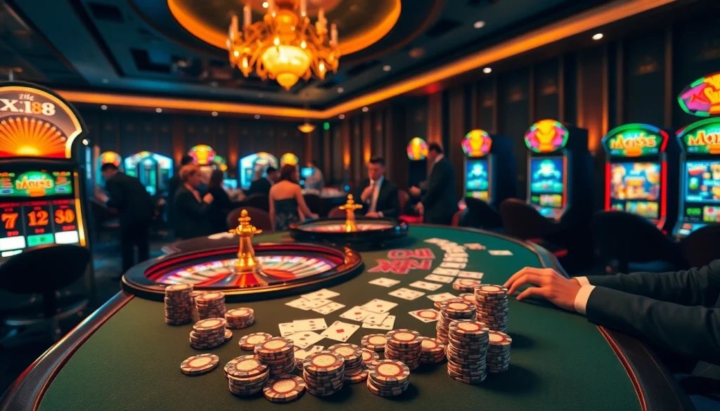 High-stakes gaming table scene showcasing excitement at XX 88 casino.