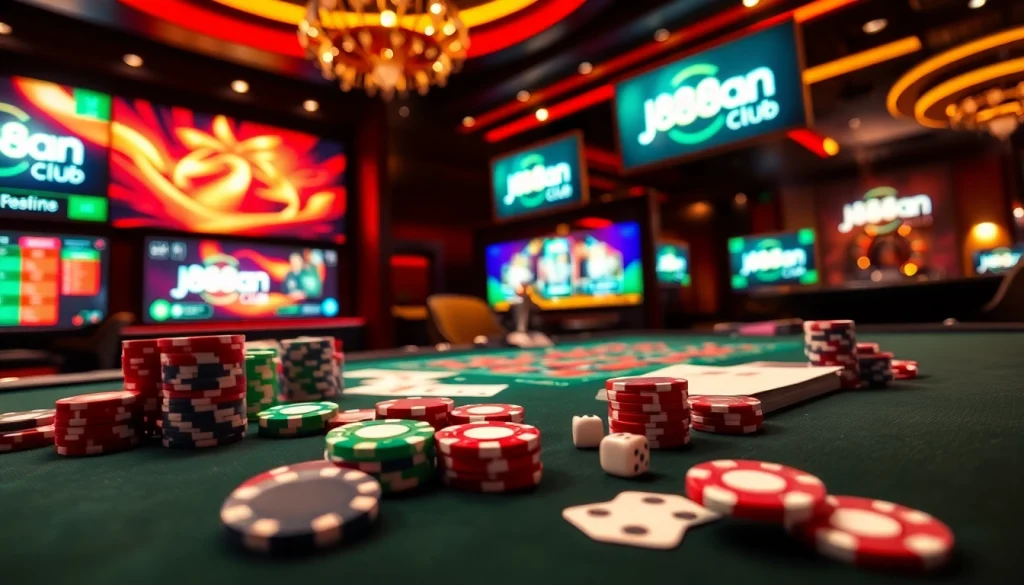Players enjoy a thrilling game experience at j88an.club's modern casino setup.