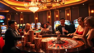Trải nghiệm cảm giác chơi game tại https://luck8.com với một cảnh casino sang trọng và bàn roulette đầy kích thích.