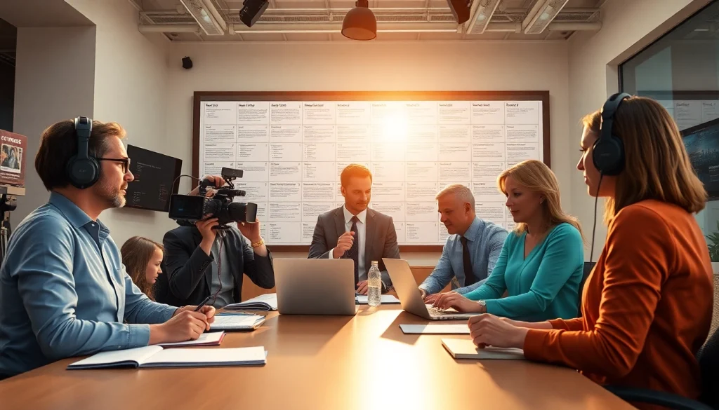 Reporters and journalists at https://www.thedailynewsonline.com capturing news in a vibrant newsroom.