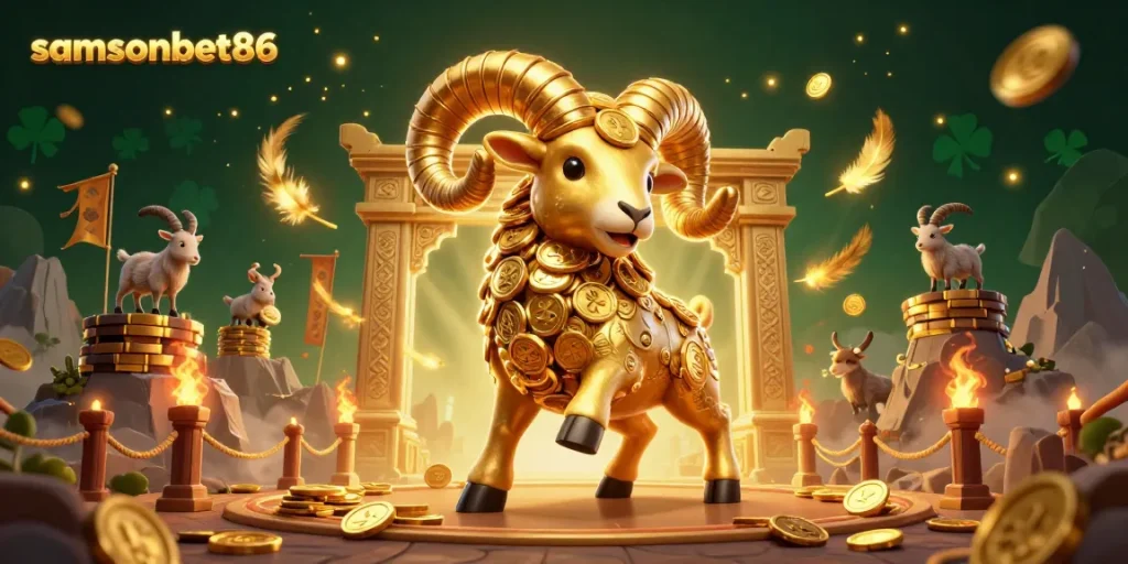 Engage with samsonbet86 at the dynamic casino arena featuring a golden ram and spectacular betting elements.